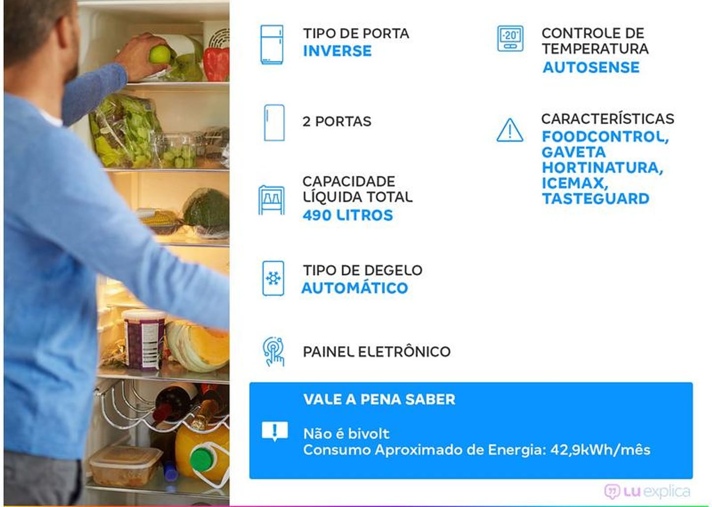 Geladeira/Refrigerador Electrolux Frost Free - Inverse Cinza 490L IB7S