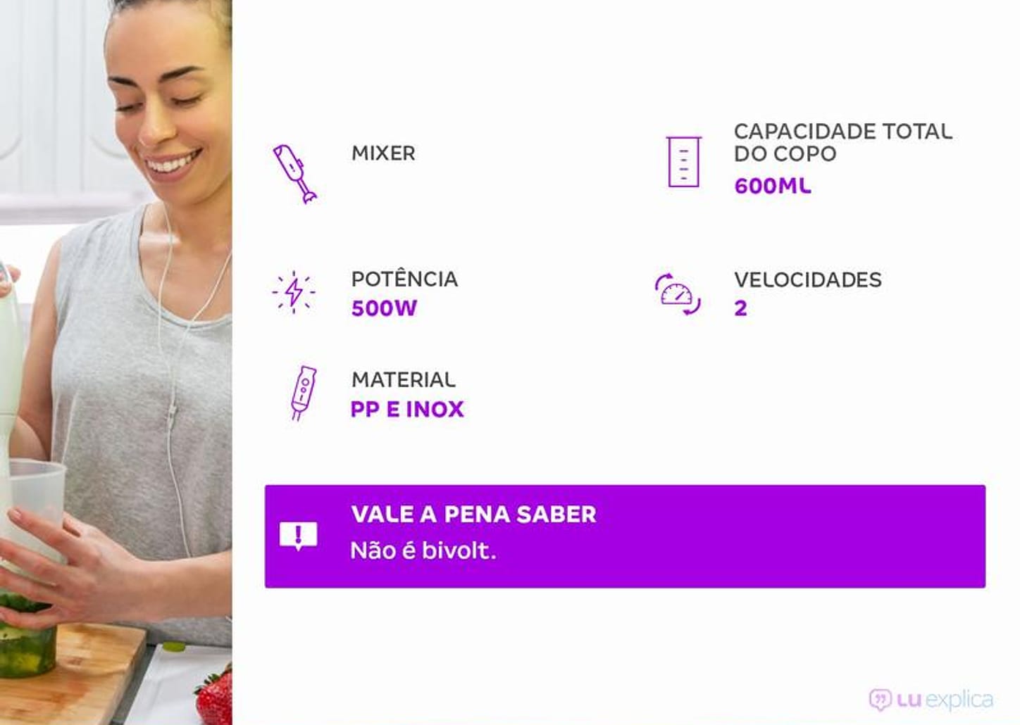 Mixer 2 em 1 Mondial 500W Vermelho e Inox - M-10 2 Velocidades