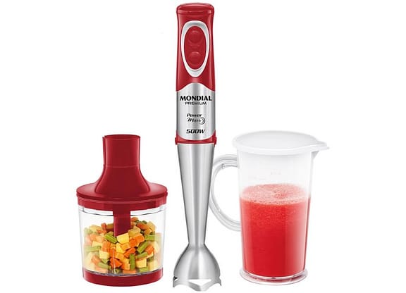 Mixer 2 em 1 Mondial 500W Vermelho e Inox - M-10 2 Velocidades