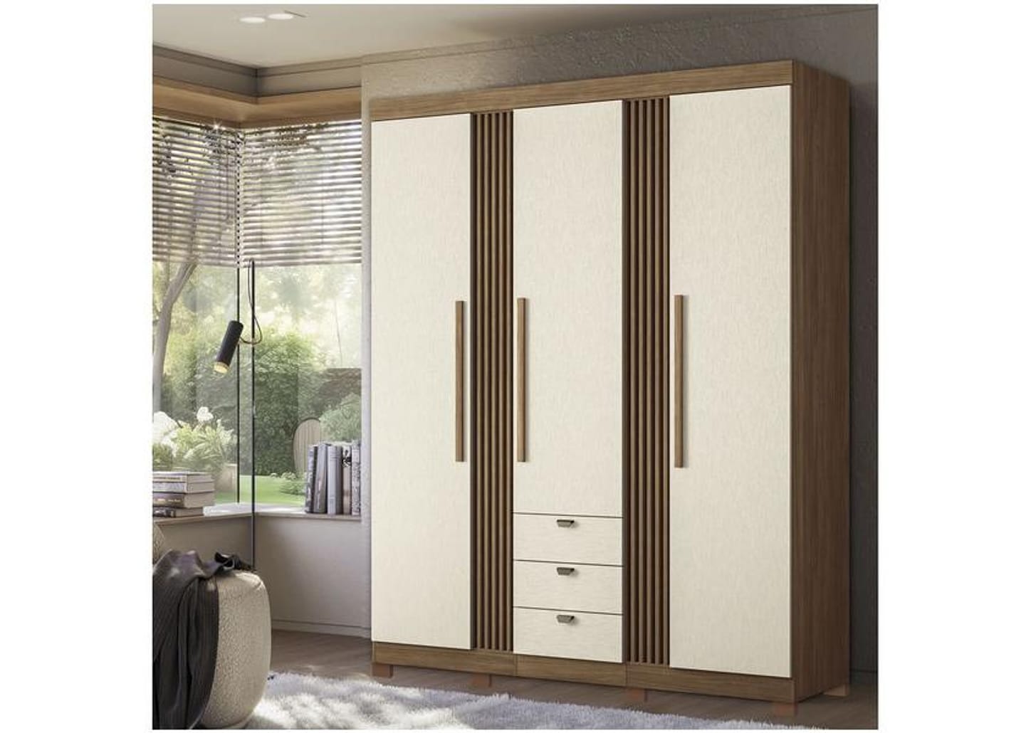 Guarda-roupa Casal 3 Portas 3 Gavetas Santos Andirá Aurora 3.3