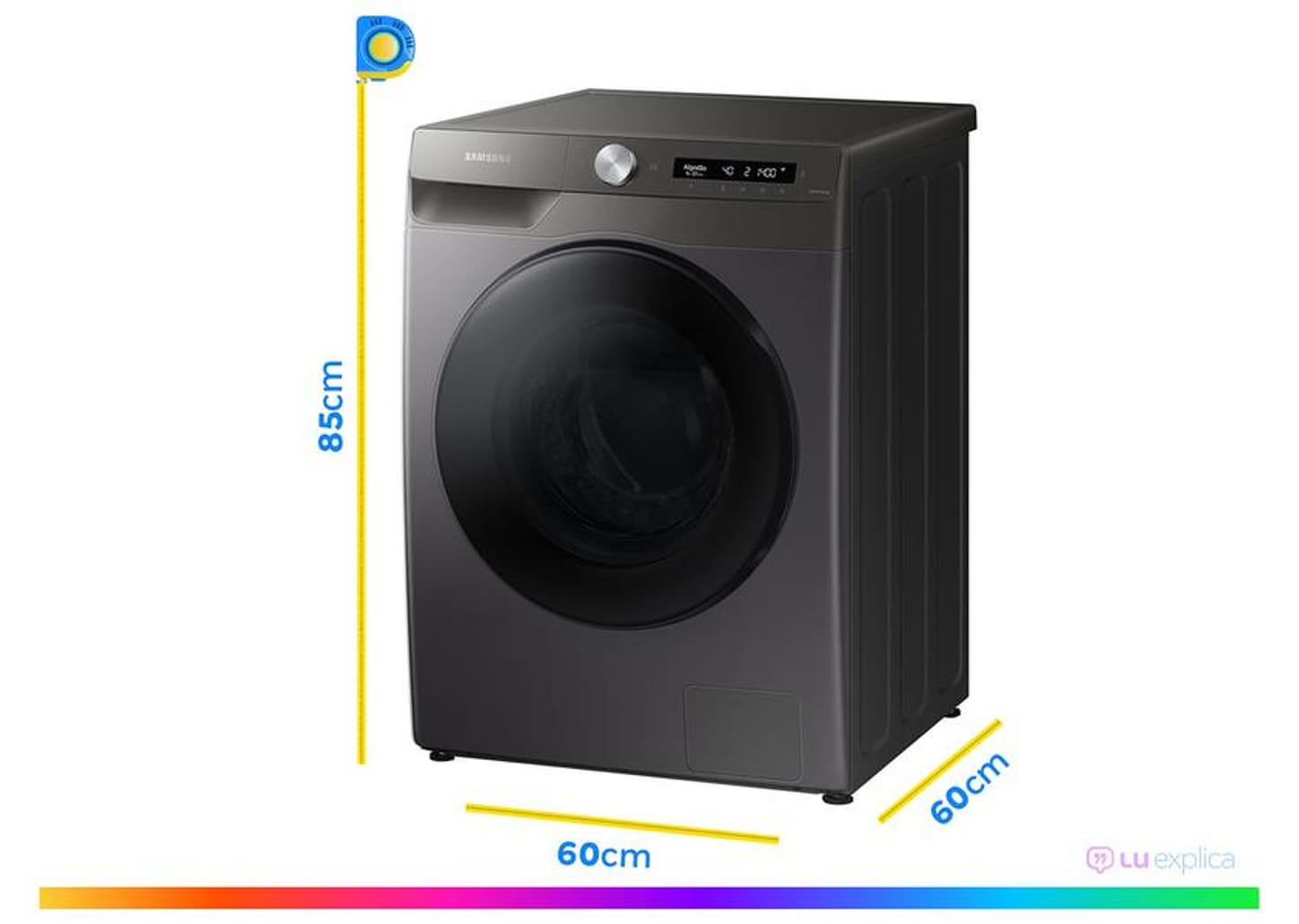 Lava e Seca Samsung 13kg Smart WD5000T Digital Inverter 3 em 1 Água Quente e Fria Cinza