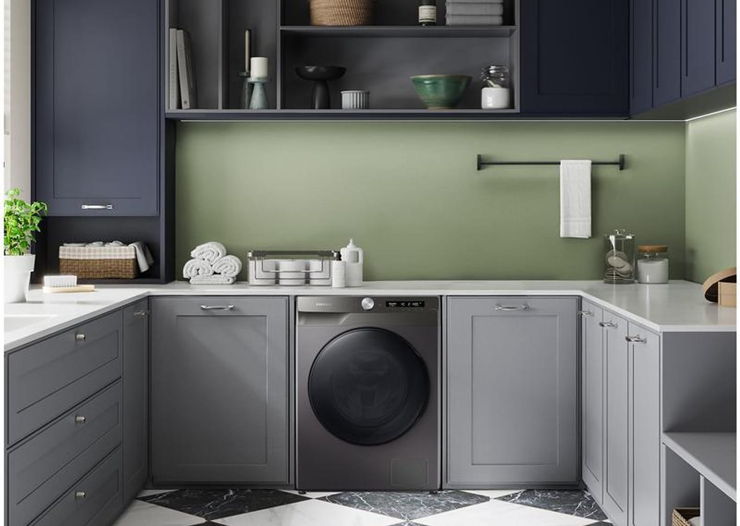 Lava e Seca Samsung 13kg Smart WD5000T Digital Inverter 3 em 1 Água Quente e Fria Cinza