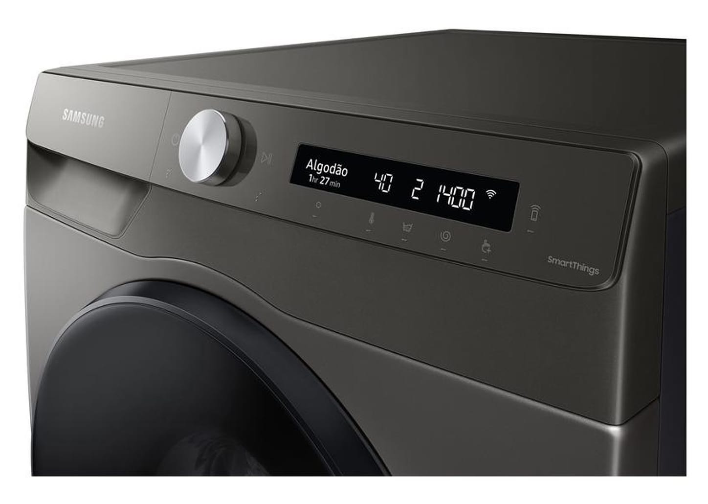 Lava e Seca Samsung 13kg Smart WD5000T Digital Inverter 3 em 1 Água Quente e Fria Cinza