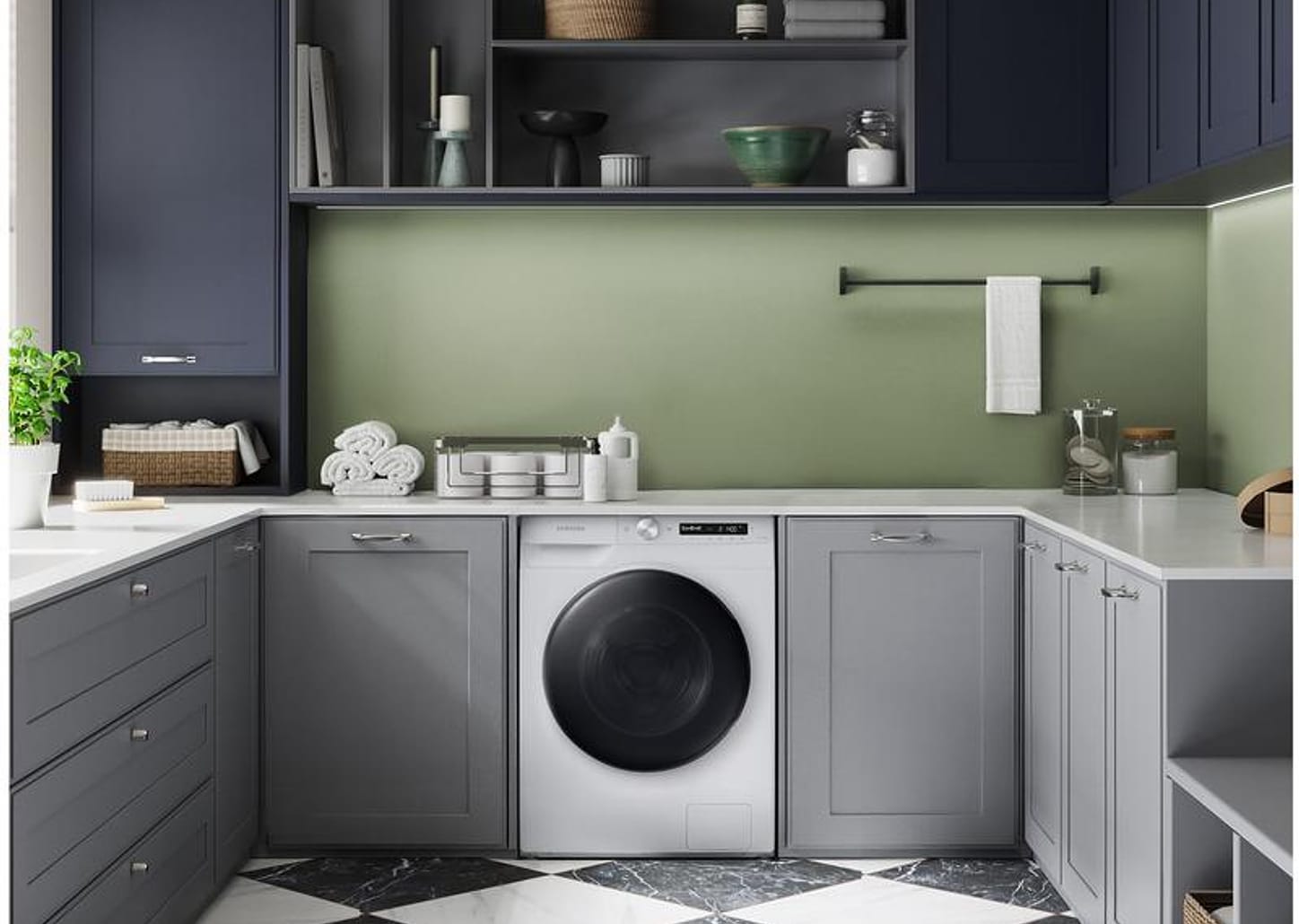 Lava e Seca Samsung 13kg Smart WD5000T Digital Inverter 3 em 1 Água Quente e Fria Branca