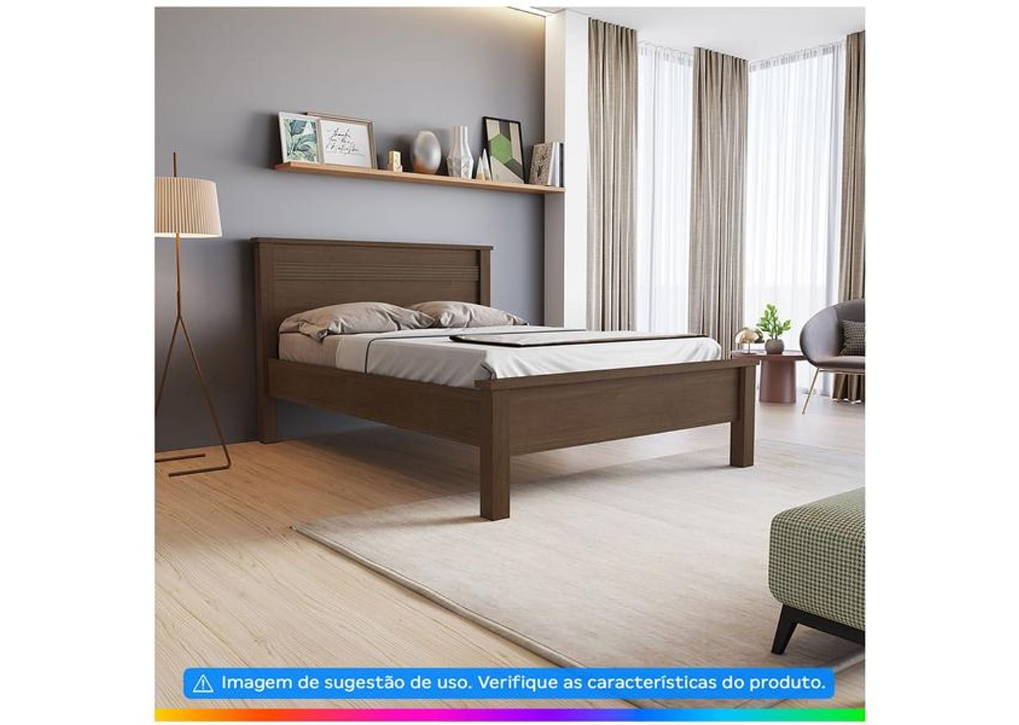Cama de Casal Conquista Móveis Barcelona Cacau