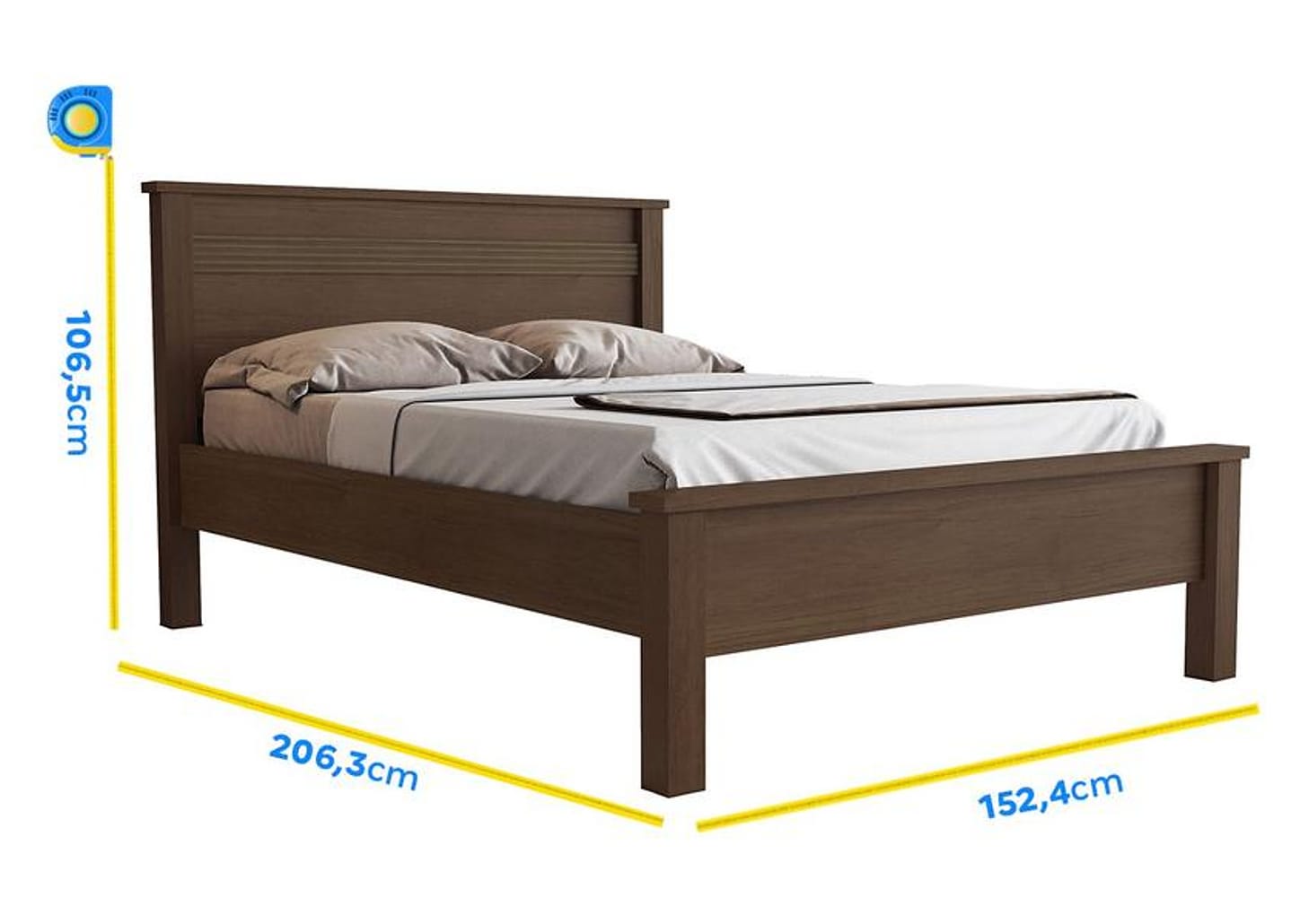 Cama de Casal Conquista Móveis Barcelona Cacau