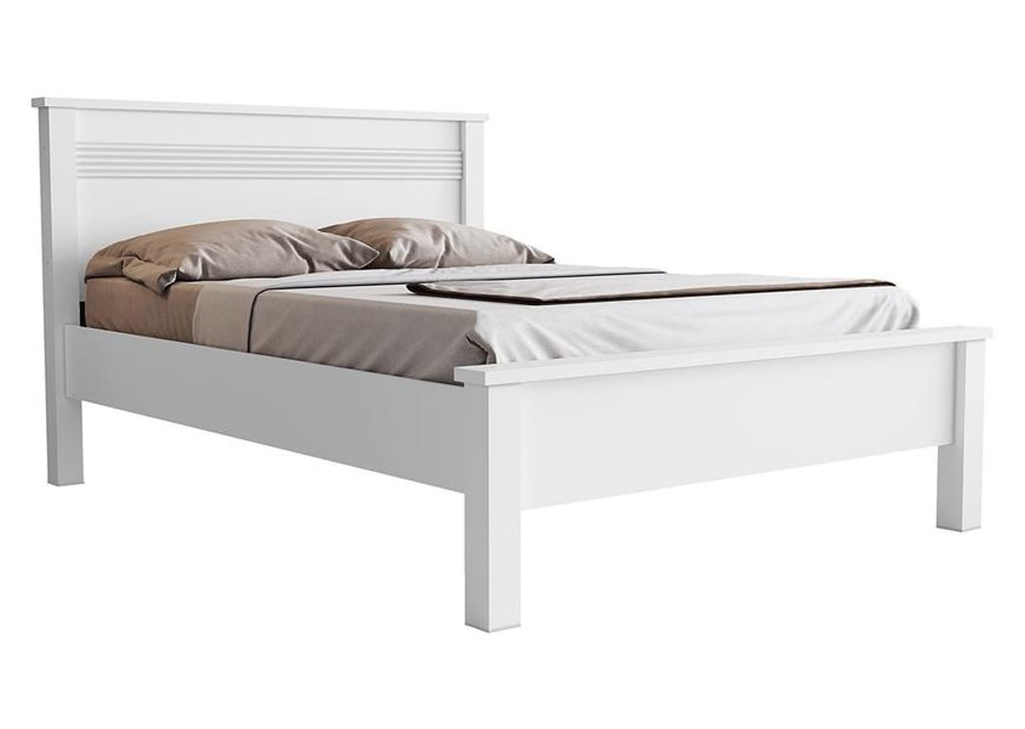 Cama de Casal Conquista Móveis Barcelona Branco