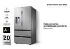 Geladeira/Refrigerador Samsung Smart Frost Free French Door Prata 467L com Dispenser de Água e Gelo RF26CG740