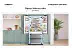 Geladeira/Refrigerador Samsung Smart Frost Free French Door Prata 467L com Dispenser de Água e Gelo RF26CG740