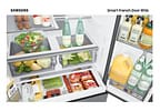 Geladeira/Refrigerador Samsung Smart Frost Free French Door Prata 467L com Dispenser de Água e Gelo RF26CG740