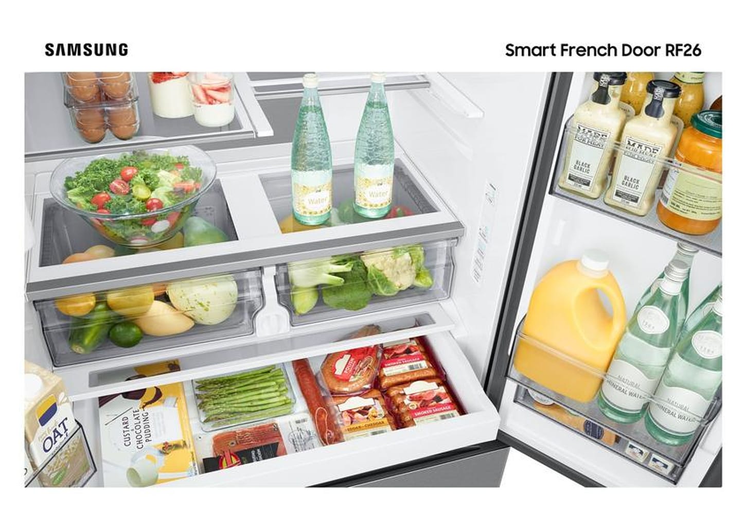 Geladeira/Refrigerador Samsung Smart Frost Free French Door Prata 467L com Dispenser de Água e Gelo RF26CG740