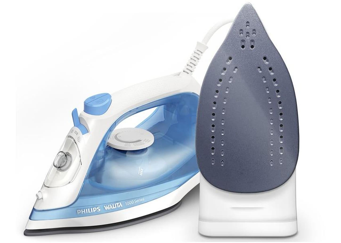Ferro de Passar Roupa a Vapor Philips Walita 1000 Series DST1050/20 Branco e Azul