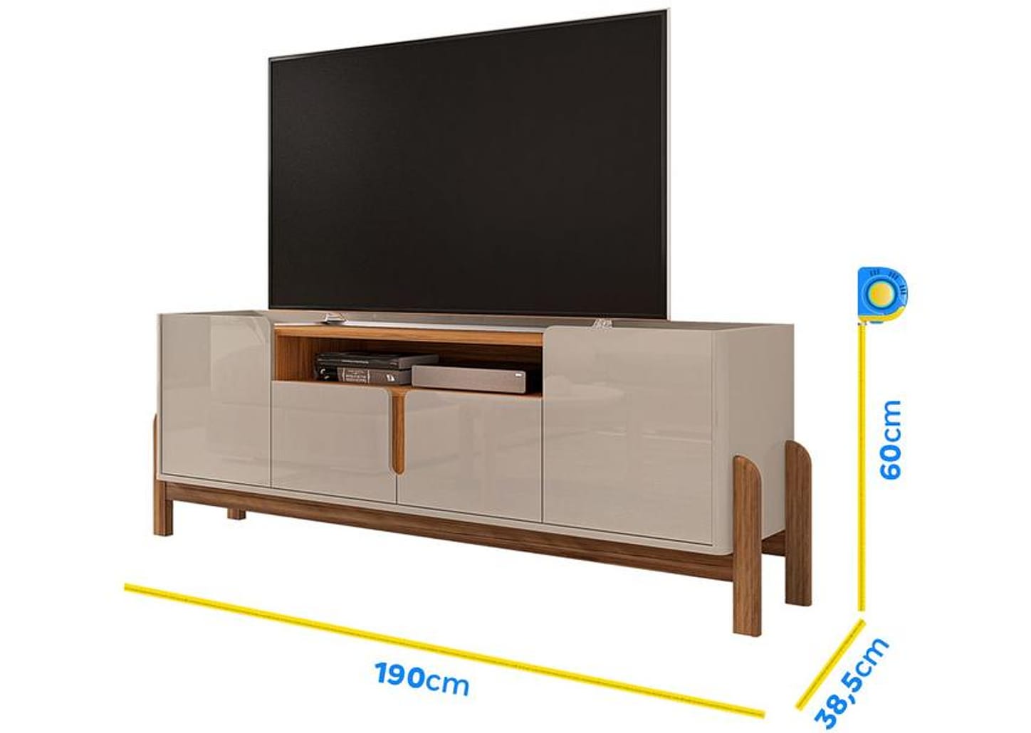 Rack para TV até 60" 4 Portas Casa D Lizz