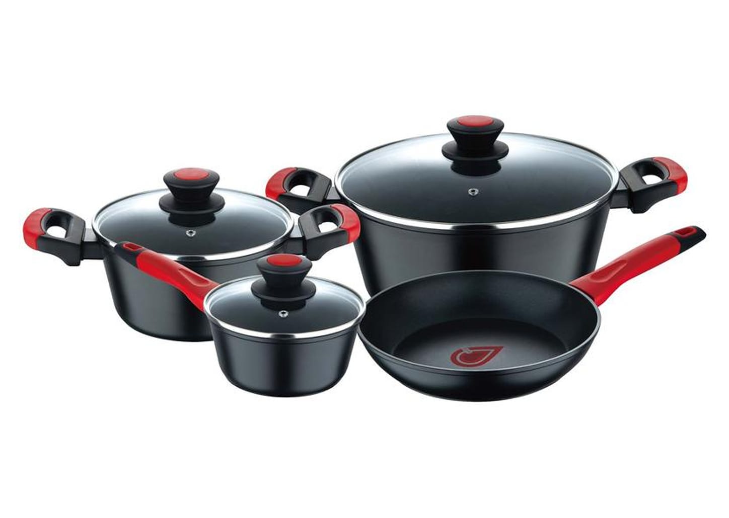 Jogo de Panelas Bergner Antiaderente de Alumínio Preto 4 Peças Chroma