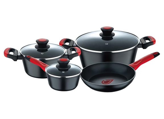 Jogo de Panelas Bergner Antiaderente de Alumínio Preto 4 Peças Chroma