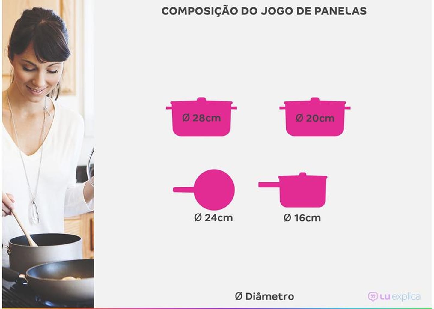 Jogo de Panelas Bergner Antiaderente de Alumínio Preto 4 Peças Chroma