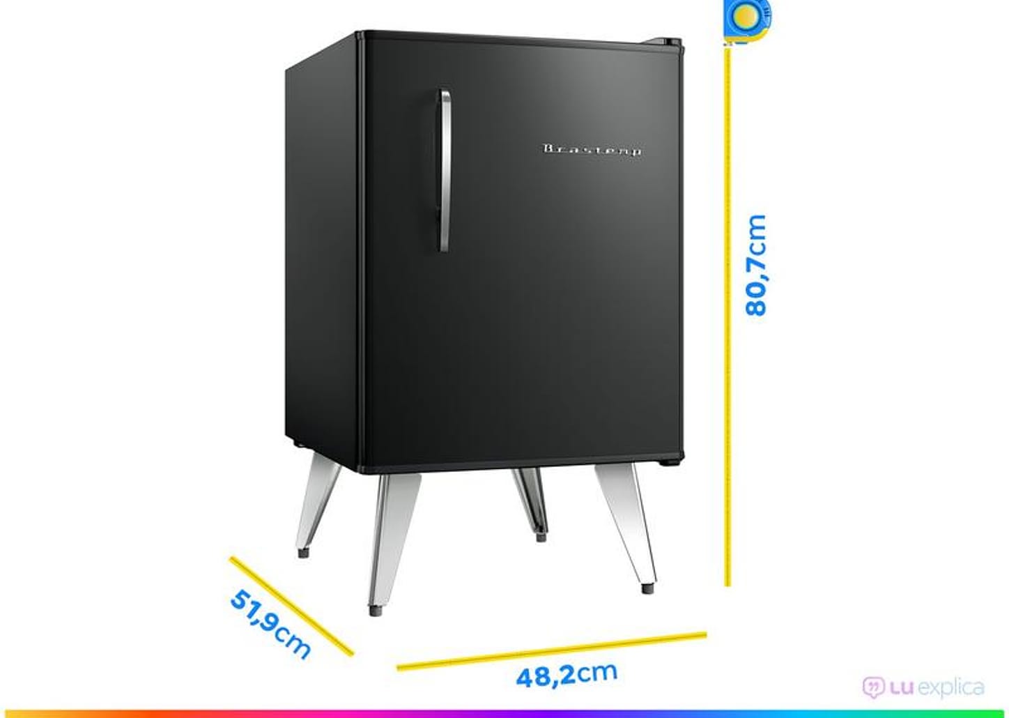 Frigobar Brastemp 76L Preto Retrô BRA08HE