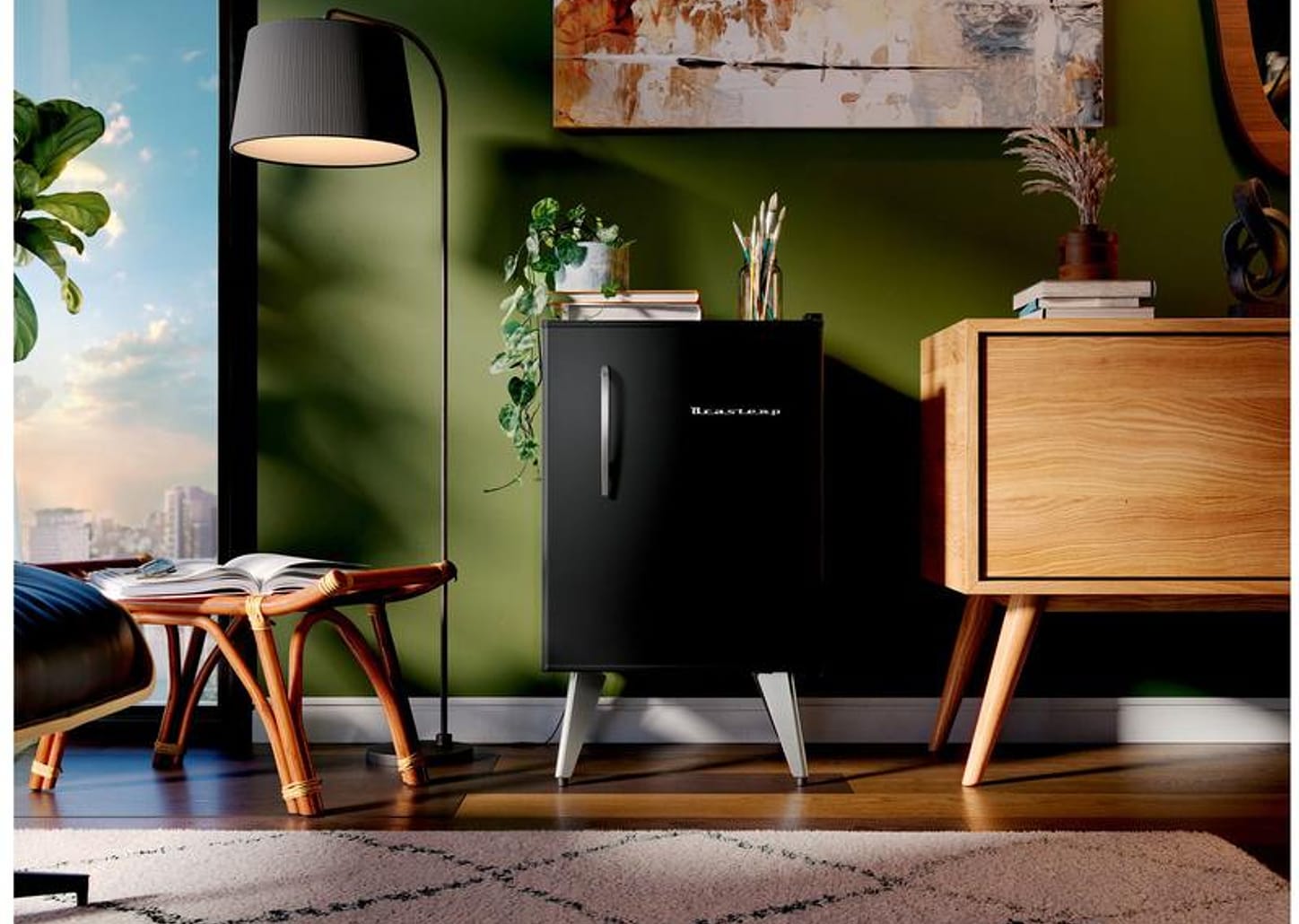 Frigobar Brastemp 76L Preto Retrô BRA08HE