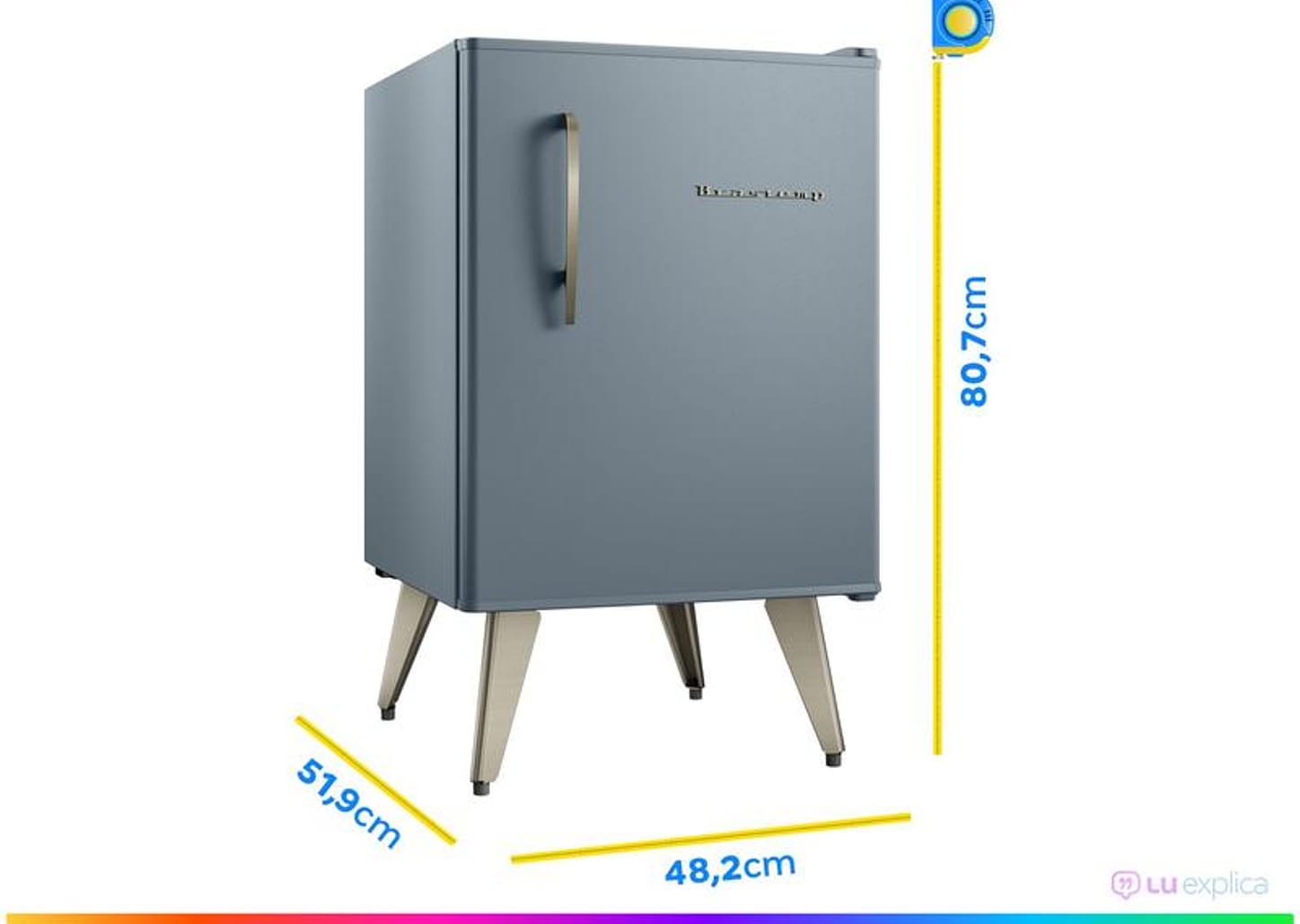 Frigobar Brastemp 76L Azul Retrô BRA08HW