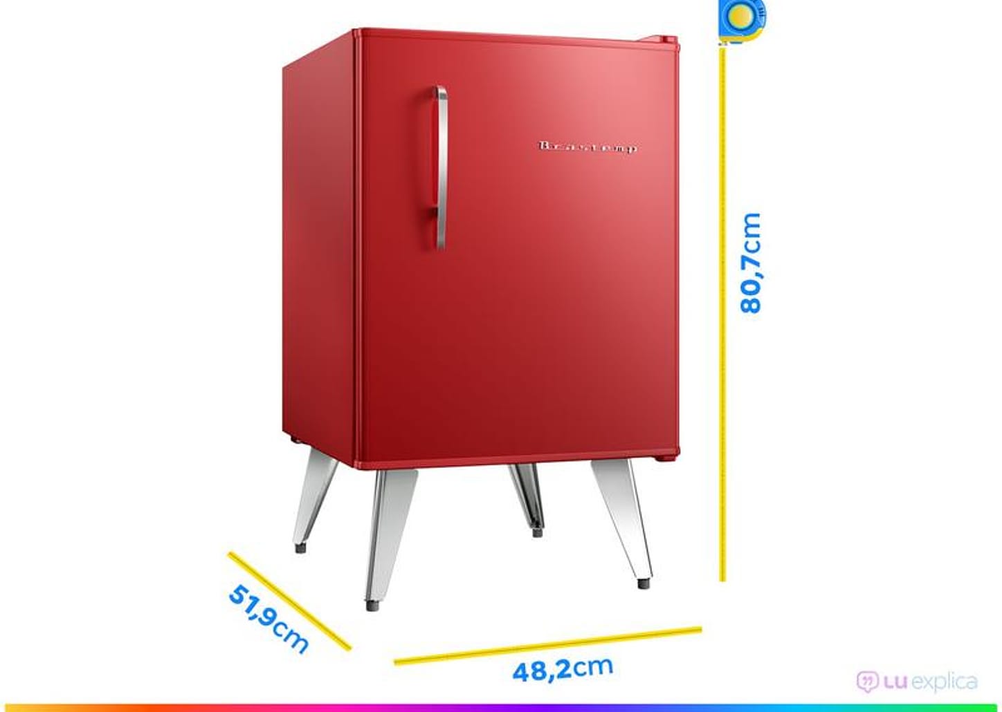 Frigobar Brastemp 76L Vermelho Retrô BRA08HV