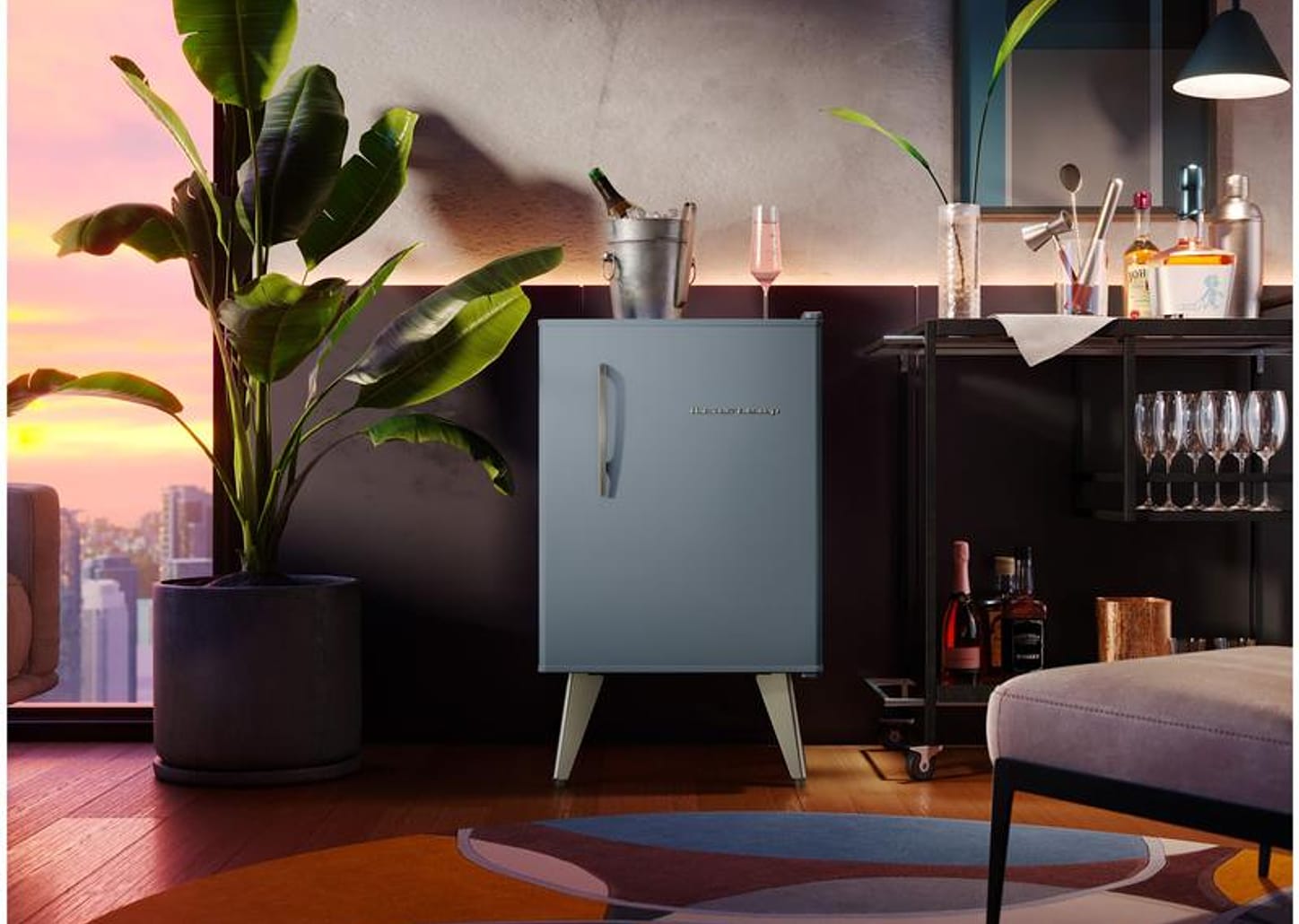 Frigobar Brastemp 76L Azul Retrô BRA08HW