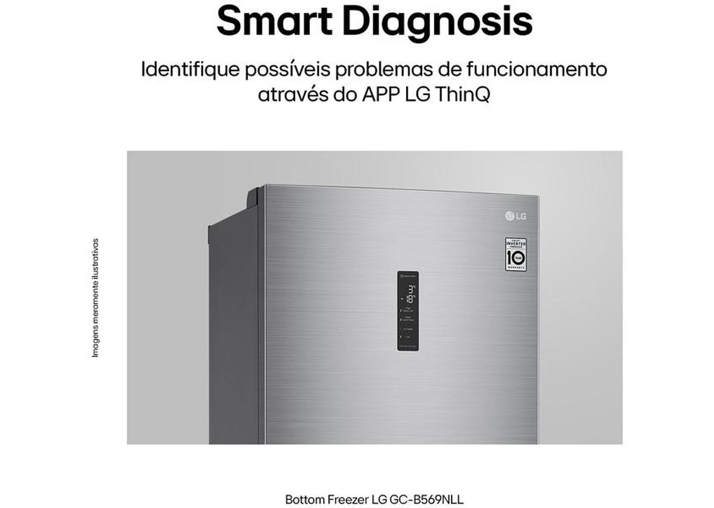 Geladeira/Refrigerador LG Frost Free Smart Inverse - Prata 451L Inox Look GC-B569NLLM.APZFSBS