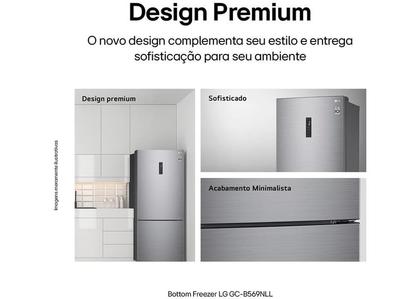 Geladeira/Refrigerador LG Frost Free Smart Inverse - Prata 451L Inox Look GC-B569NLLM.APZFSBS