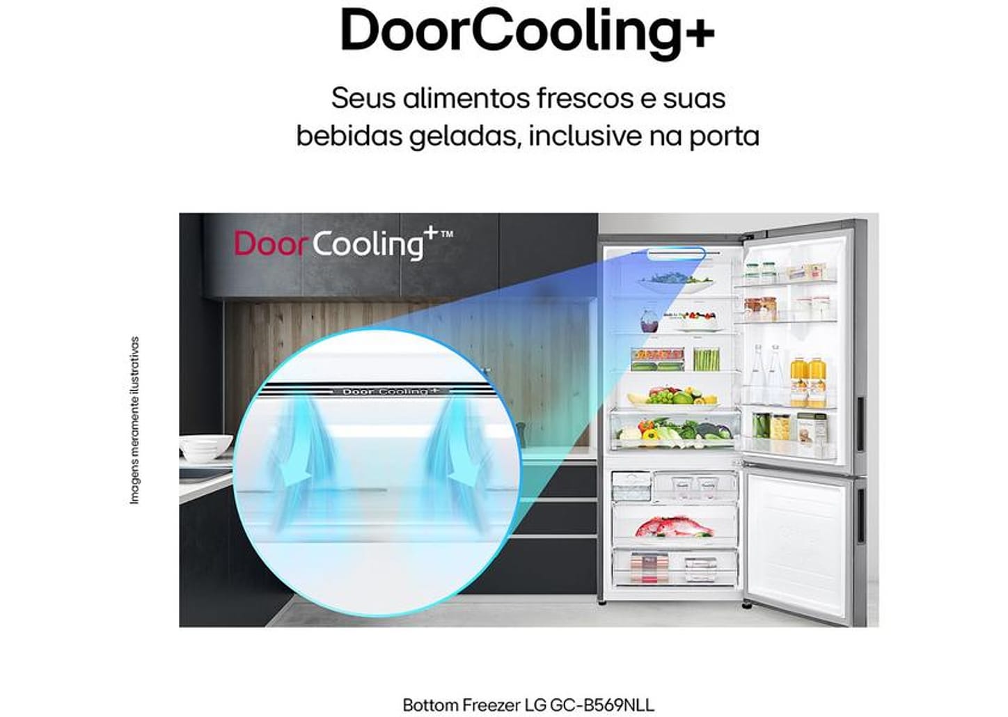 Geladeira/Refrigerador LG Frost Free Smart Inverse - Prata 451L Inox Look GC-B569NLLM.APZFSBS