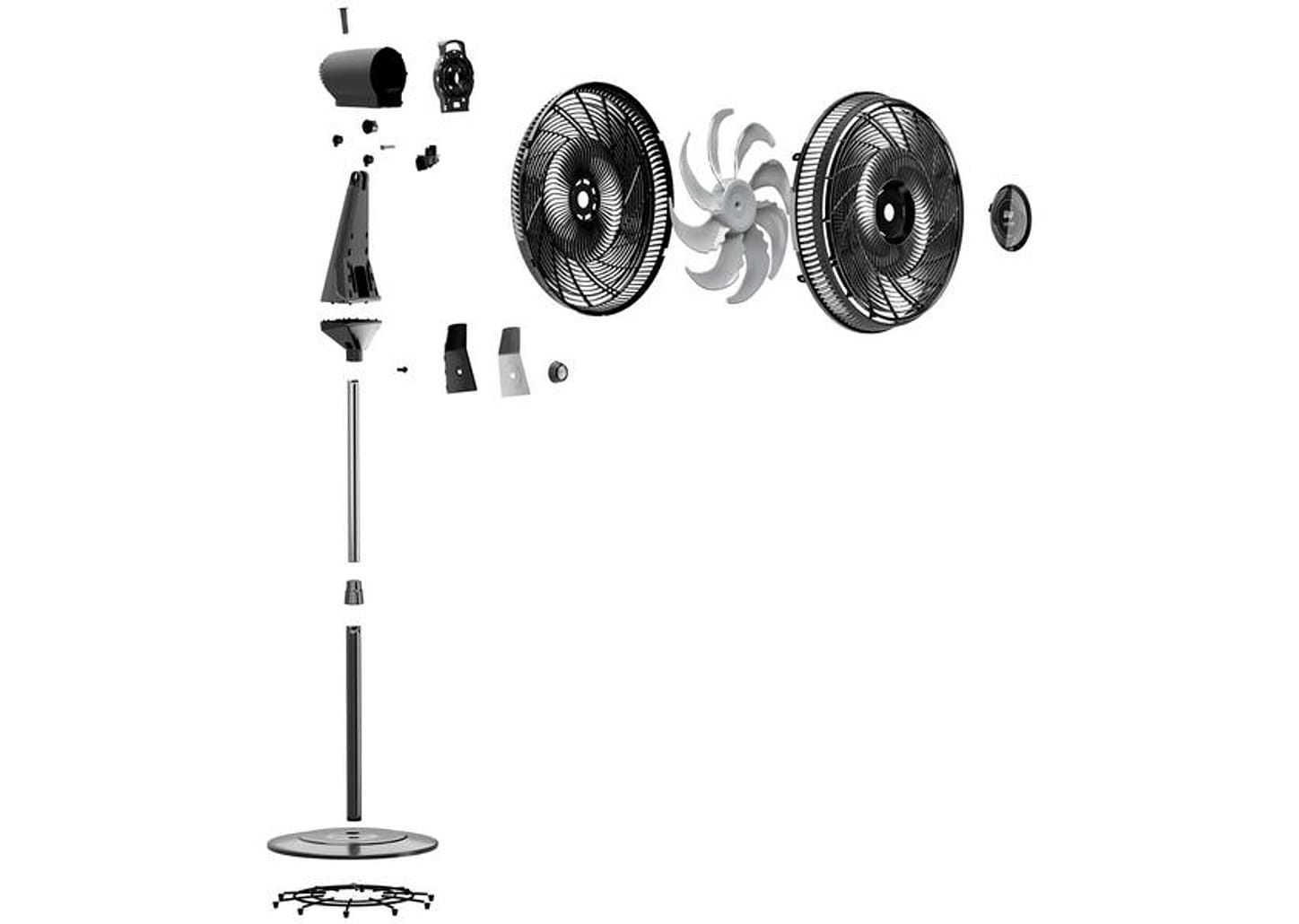 Ventilador Wap Flow Turbo 50cm 8 Pás 3 Velocidades Preto e Cinza