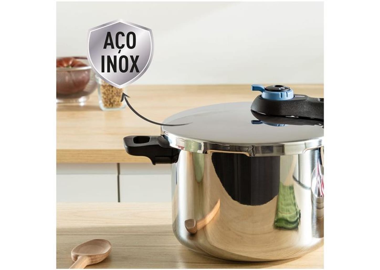 Panela de Pressão Rochedo Inox 6L Fechamento Externo Secure Trendy