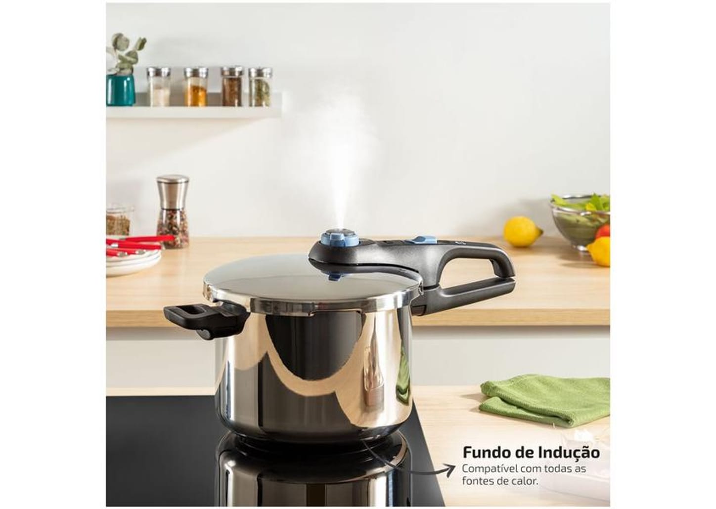 Panela de Pressão Rochedo Inox 6L Fechamento Externo Secure Trendy