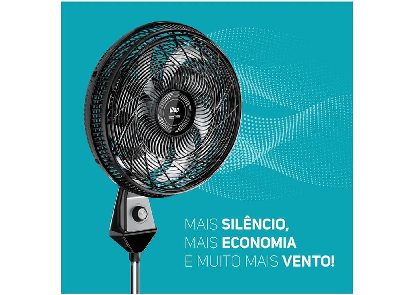 Ventilador Wap Flow Turbo 50cm 8 Pás 3 Velocidades Preto e Cinza
