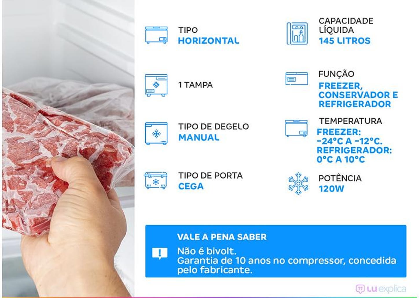 Freezer Horizontal Midea 145L MDRC207SLA011