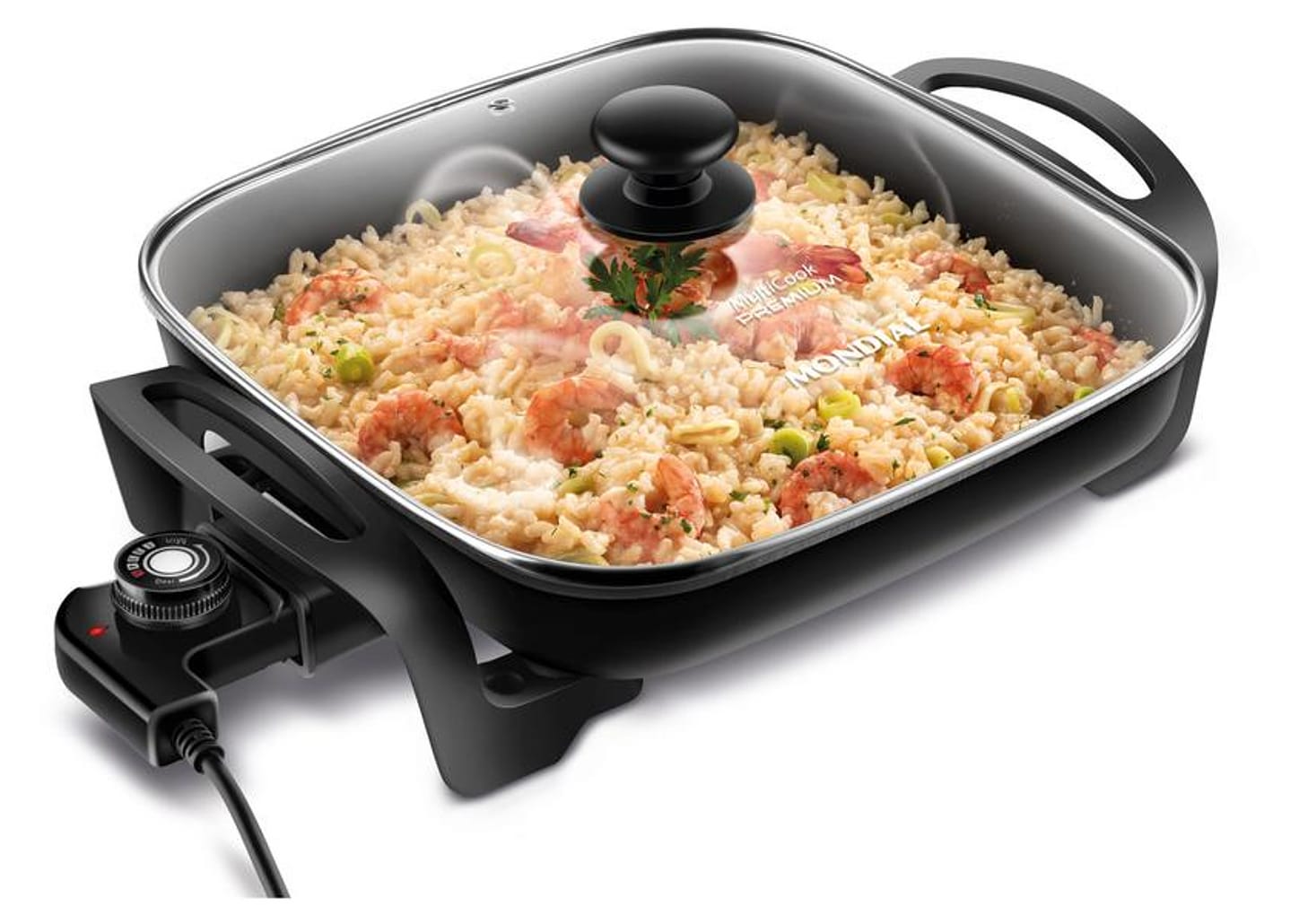 Panela Elétrica Multifuncional Quadrada Mondial - Premium Multicook 1200W 4L