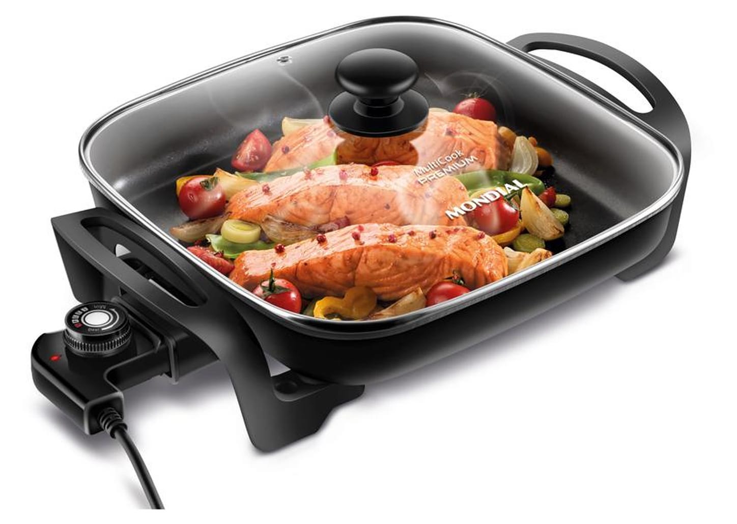 Panela Elétrica Multifuncional Quadrada Mondial - Premium Multicook 1200W 4L