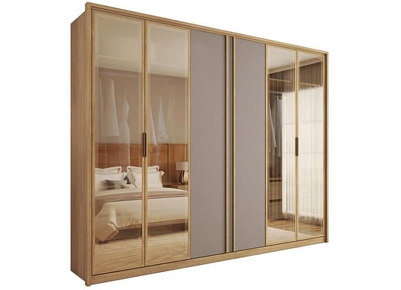 Guarda-roupa Casal 6 Portas 4 Gavetas Caemmun Cristal
