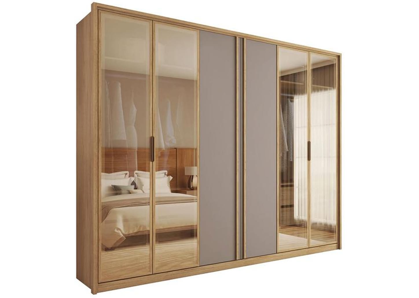 Guarda-roupa Casal 6 Portas 4 Gavetas Caemmun Cristal