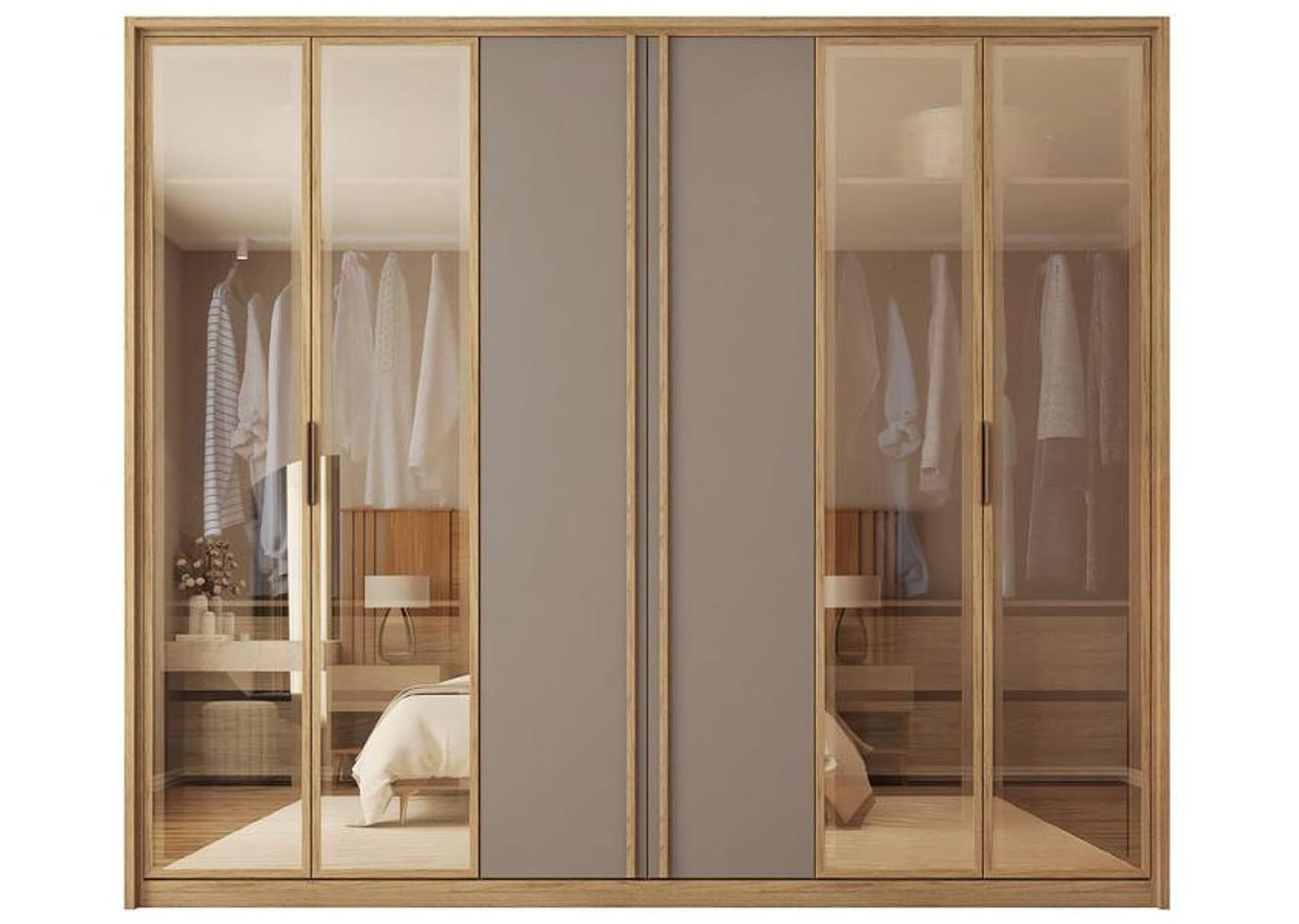 Guarda-roupa Casal 6 Portas 4 Gavetas Caemmun Cristal