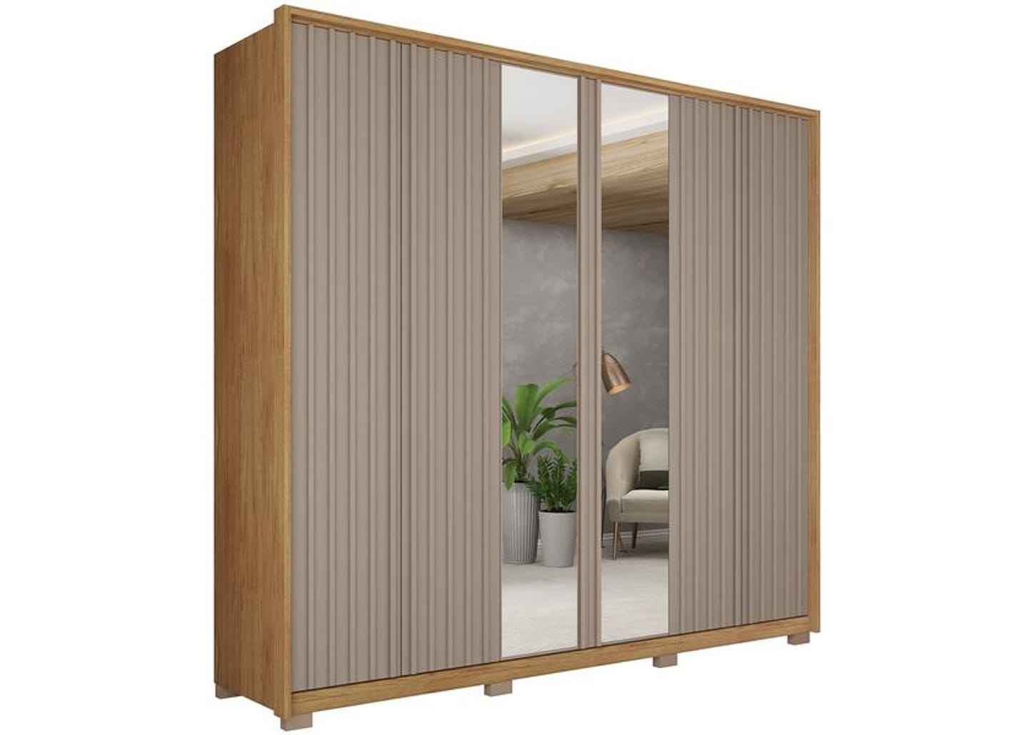 Guarda-roupa Casal 6 Portas 4 Gavetas Caemmun Decimus