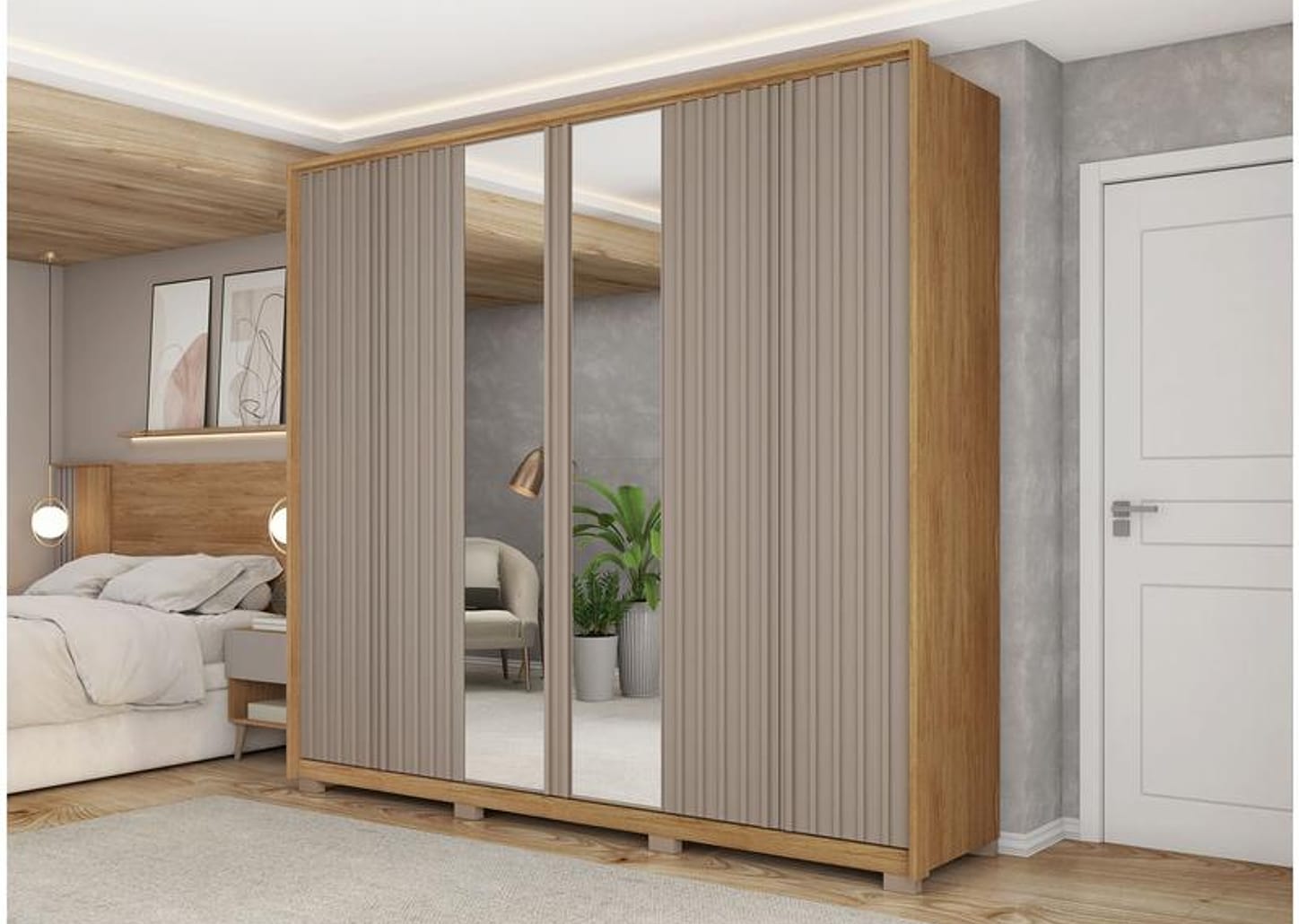 Guarda-roupa Casal 6 Portas 4 Gavetas Caemmun Decimus