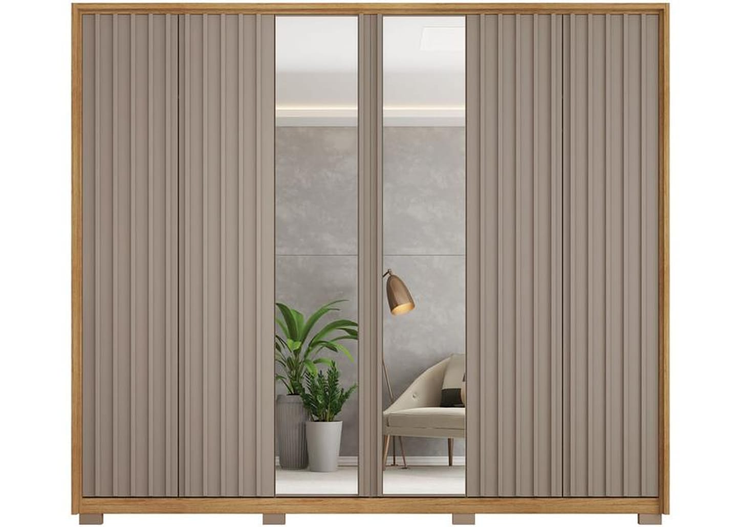 Guarda-roupa Casal 6 Portas 4 Gavetas Caemmun Decimus