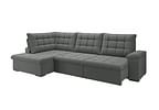 Sofá de Canto 6 Lugares Retrátil Reclinável Suede Veludo Dallas Flexforma Estofados