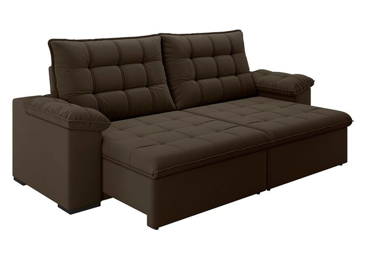 Sofá 4 Lugares Retrátil Reclinável Suede Veludo Dallas Flexforma Estofados