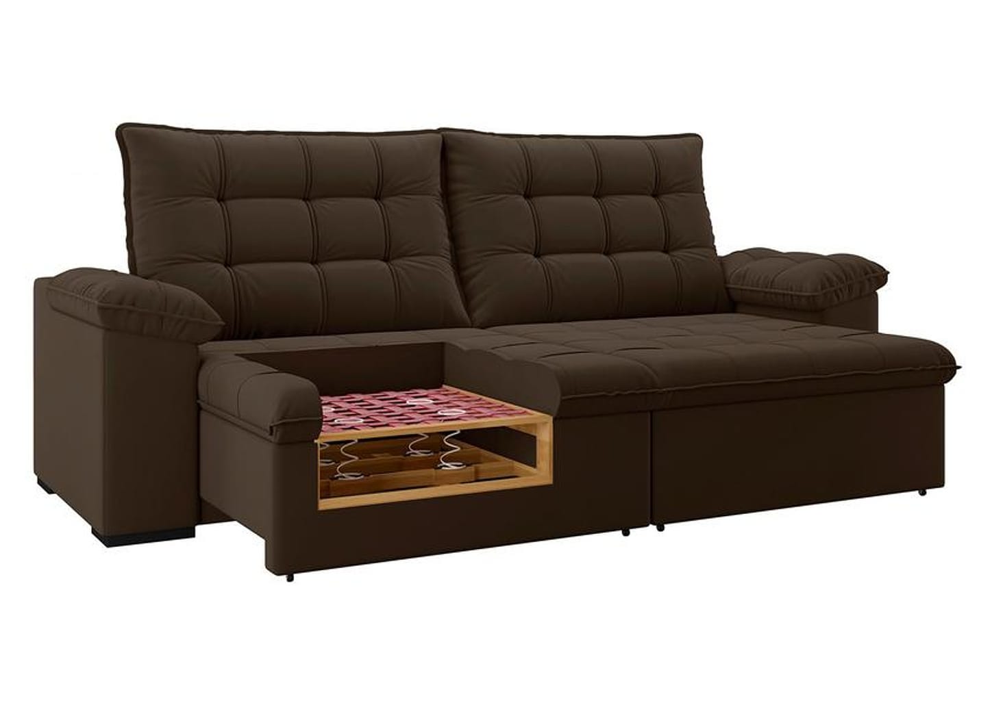 Sofá 4 Lugares Retrátil Reclinável Suede Veludo Dallas Flexforma Estofados