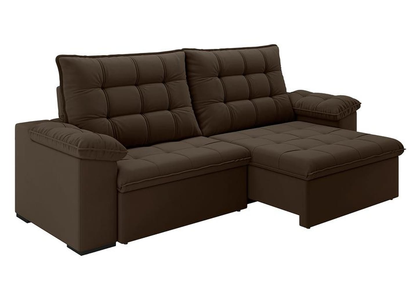 Sofá 4 Lugares Retrátil Reclinável Suede Veludo Dallas Flexforma Estofados