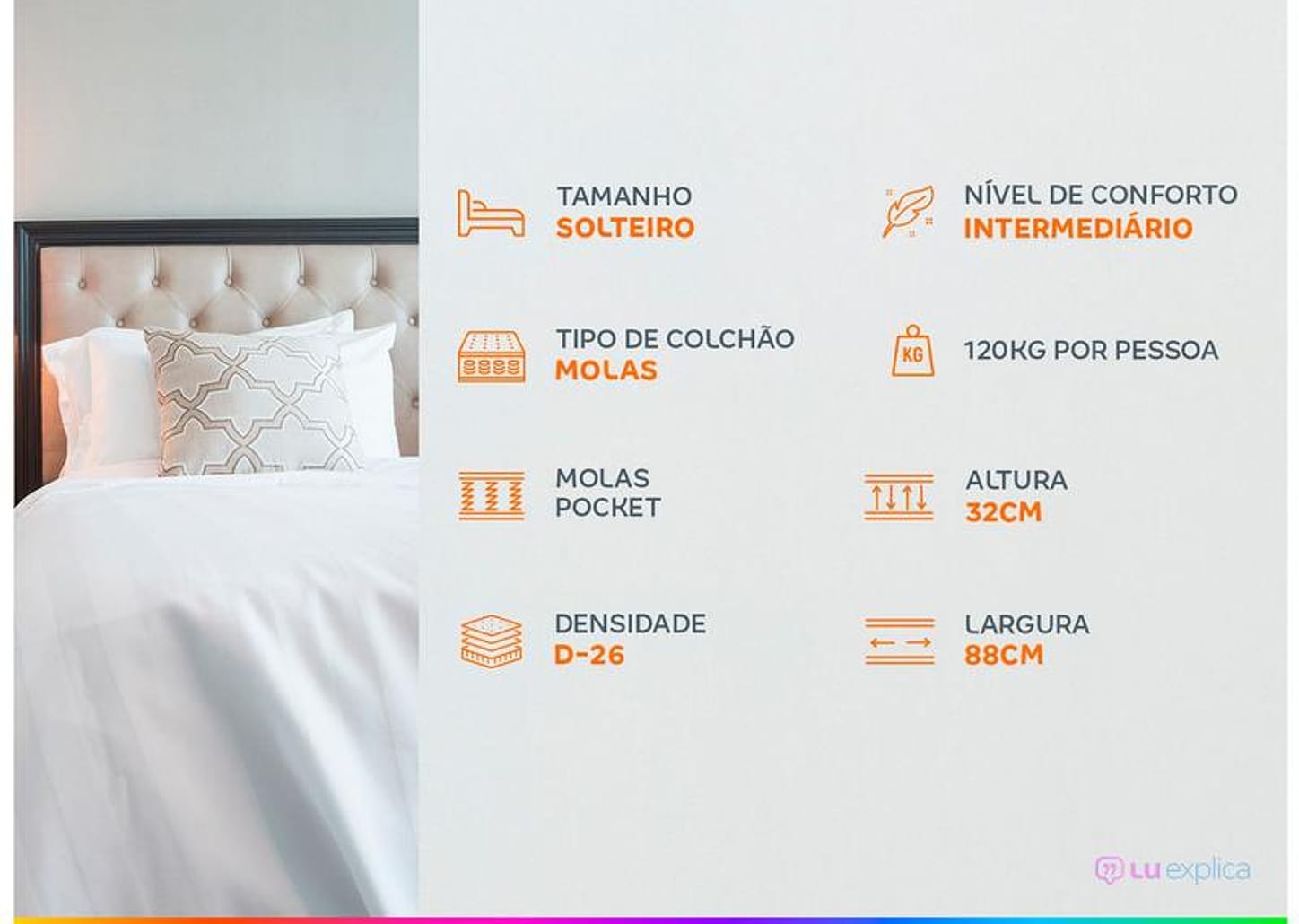 Colchão Solteiro Prorelax de Mola 32x88x188cm Itália