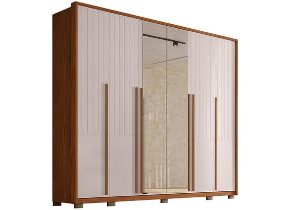 Guarda-roupa Casal com Espelho 6 Portas 6 Gavetas Caemmun Quintus Lux
