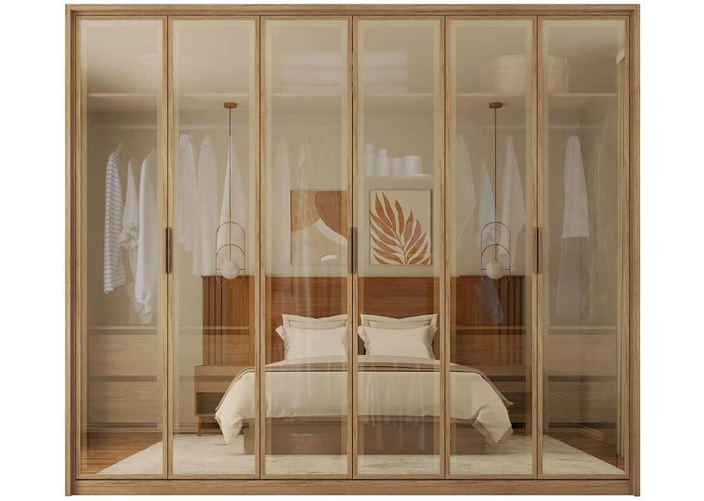 Guarda-roupa Casal 6 Portas 4 Gavetas Caemmun Reflex