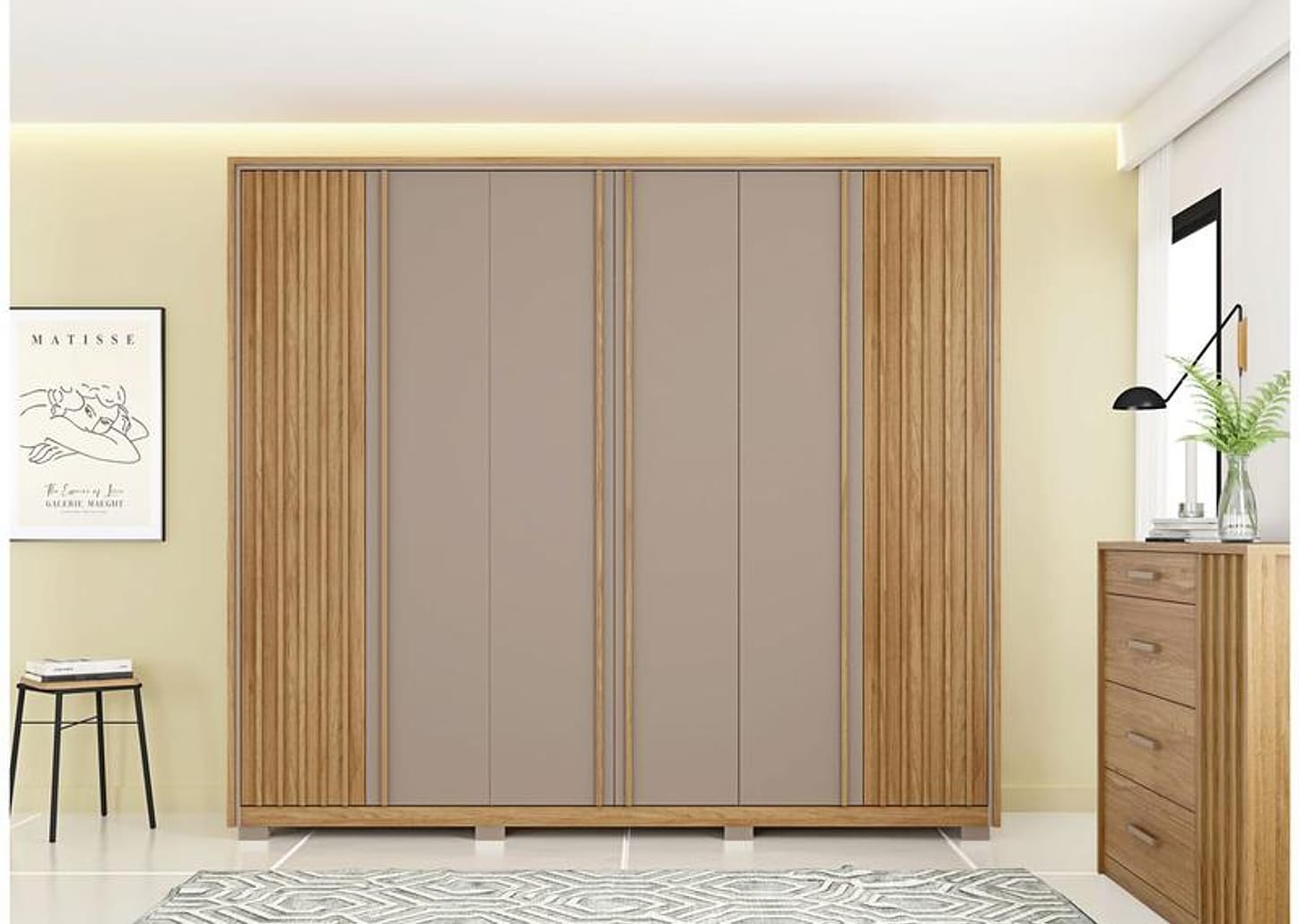 Guarda-roupa Casal 6 Portas 4 Gavetas Caemmun Apollo