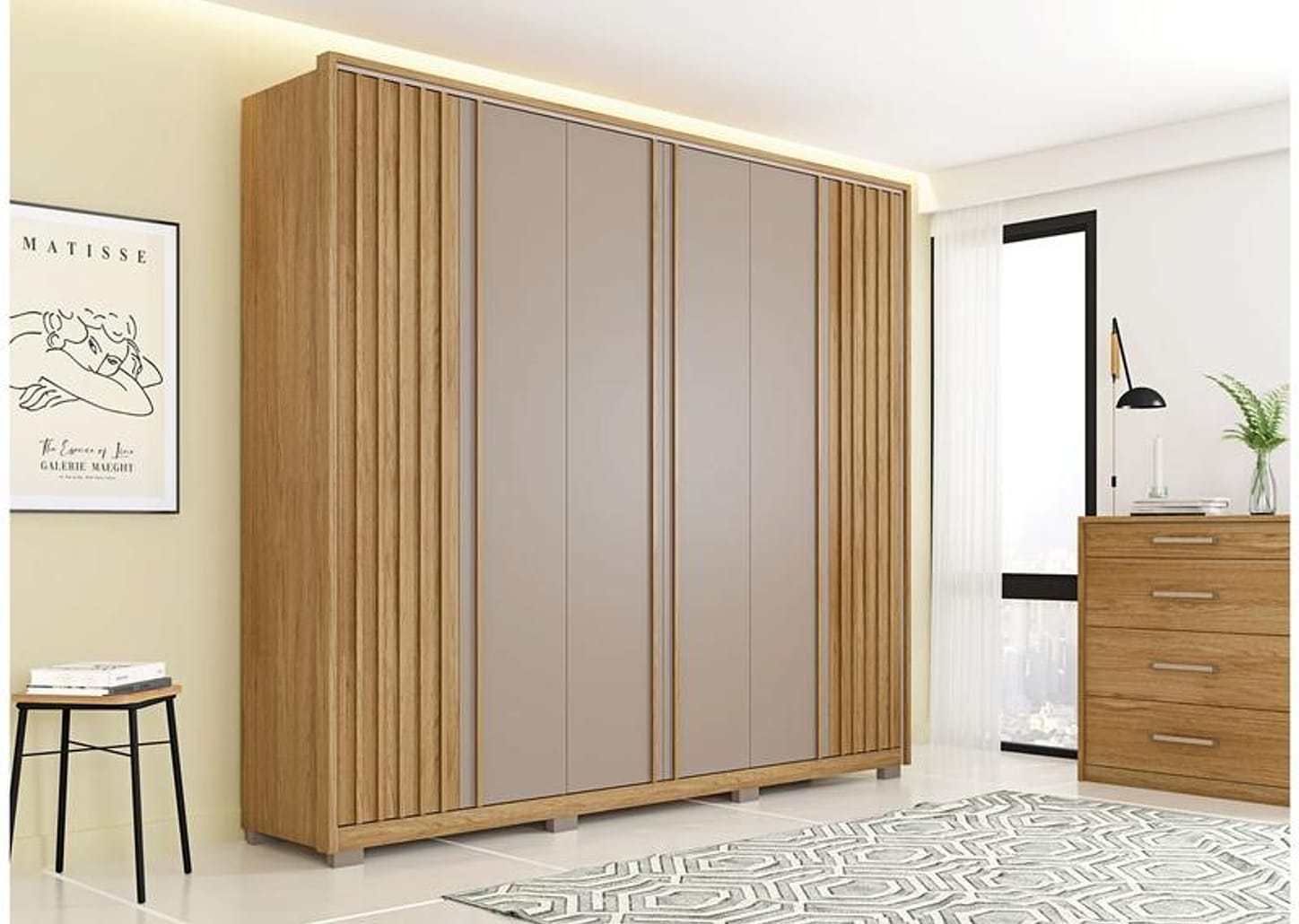 Guarda-roupa Casal 6 Portas 4 Gavetas Caemmun Apollo